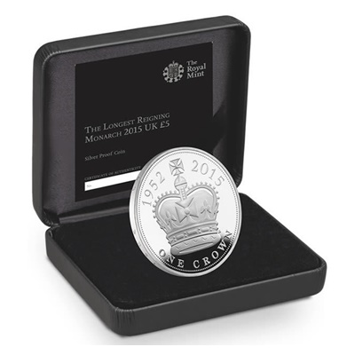 2015 Silver Proof £5 Coin - The Longest Reigning Monarch